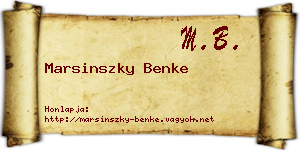 Marsinszky Benke névjegykártya